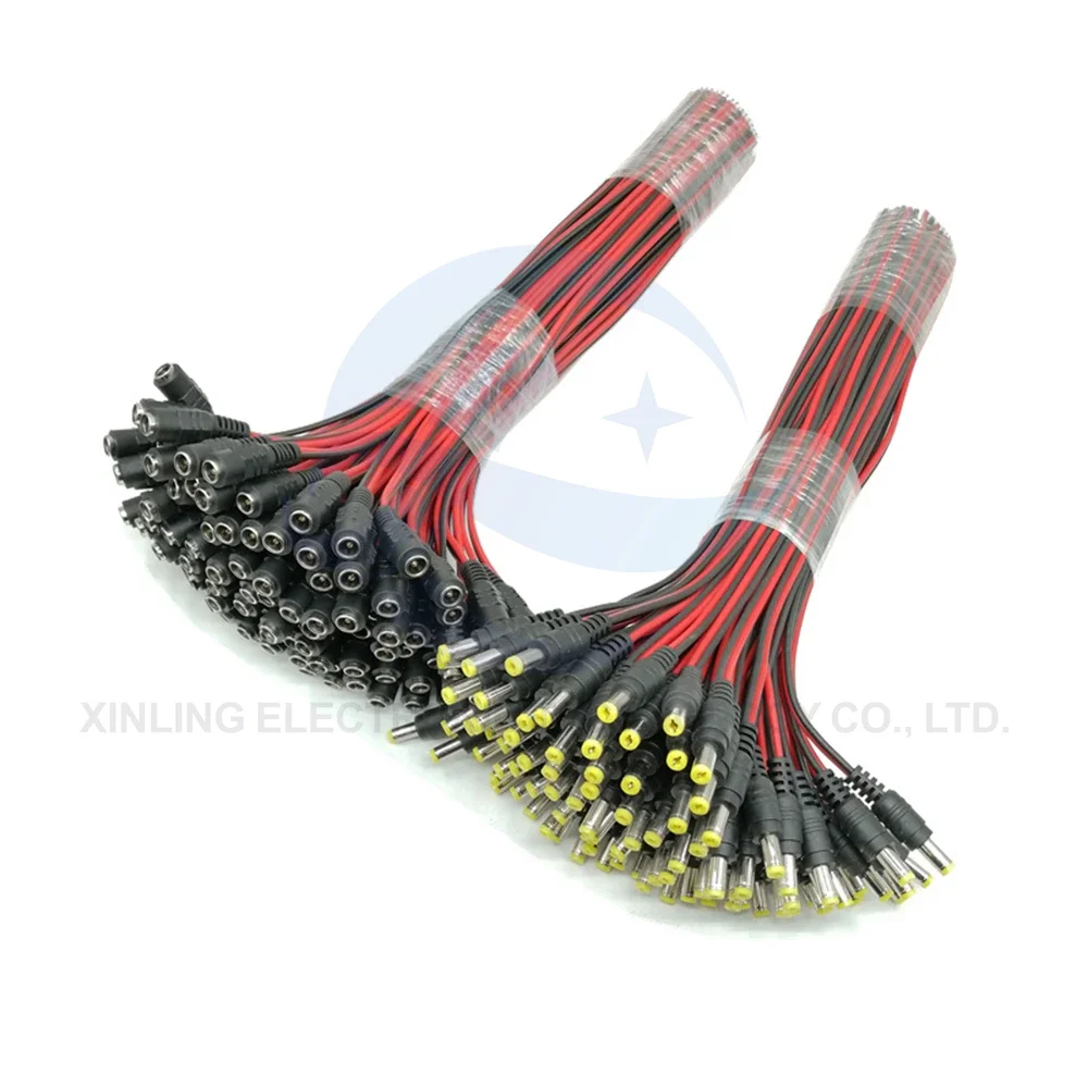 5 uds 10 Uds 5,5x2,1mm macho hembra enchufe 12V DC Cable flexible para cámara CCTV conector extensión trasera 24V DC Cable