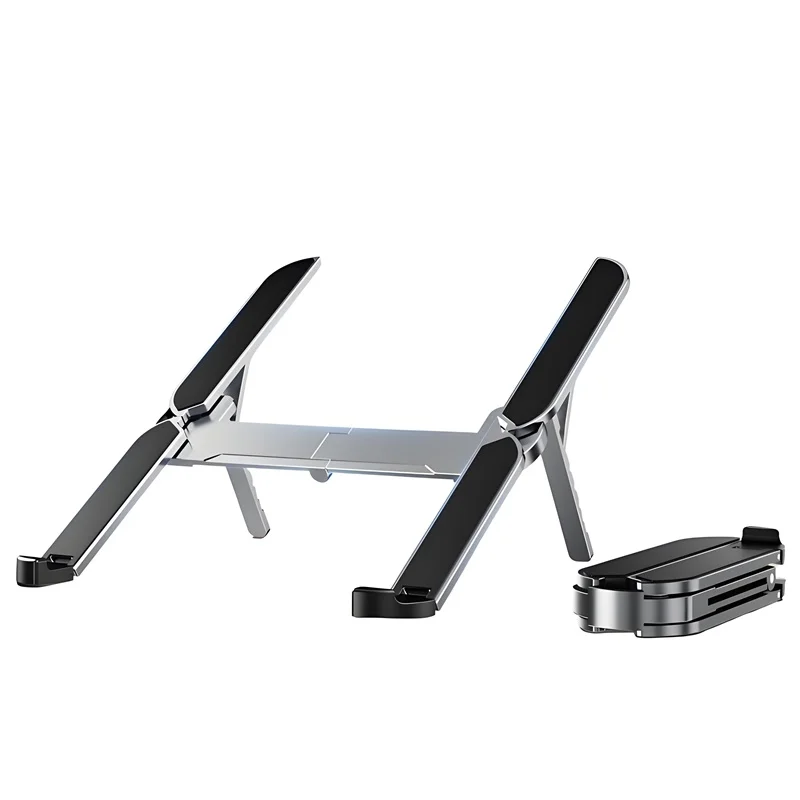 Escritorio portátil plegable Mini soporte ajustable de Metal para ordenador portátil para Ipad soporte para portátil Compatible con tabletas portátiles de 10-17 pulgadas
