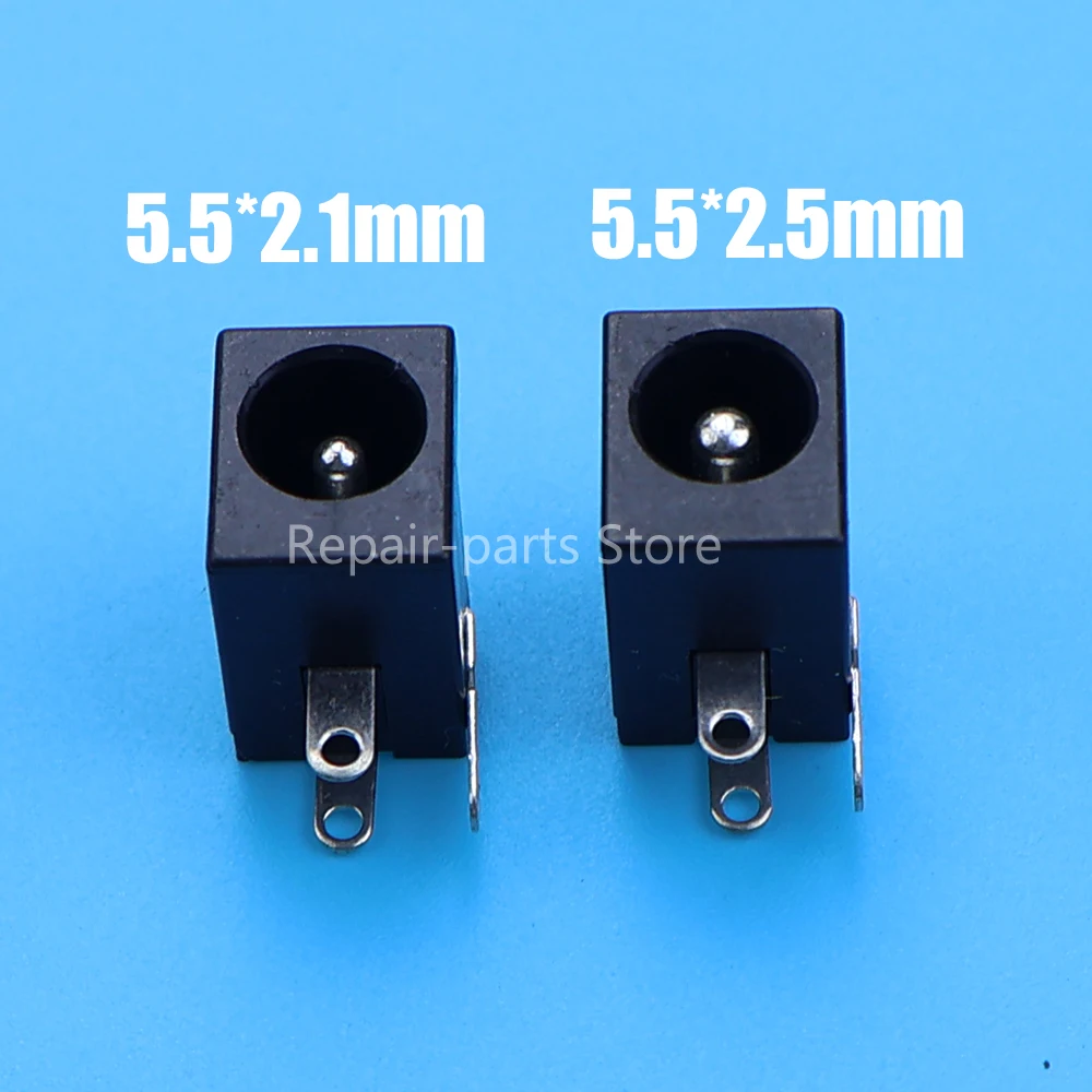 10 Uds 5,5x2,1/2,5mm DC-005 conector de alimentación CC negro conectores CC suministro tipo barril Terminal de montaje PCB de ángulo recto - imagen 4