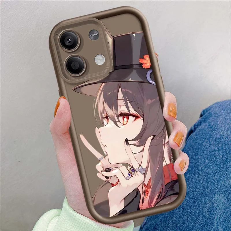 Hu Tao Chica de anime para Redmi Note 14 13 12 11 12R 12R 11T Pro Speed Plus 5G Eye Ladder funda de teléfono - imagen 2
