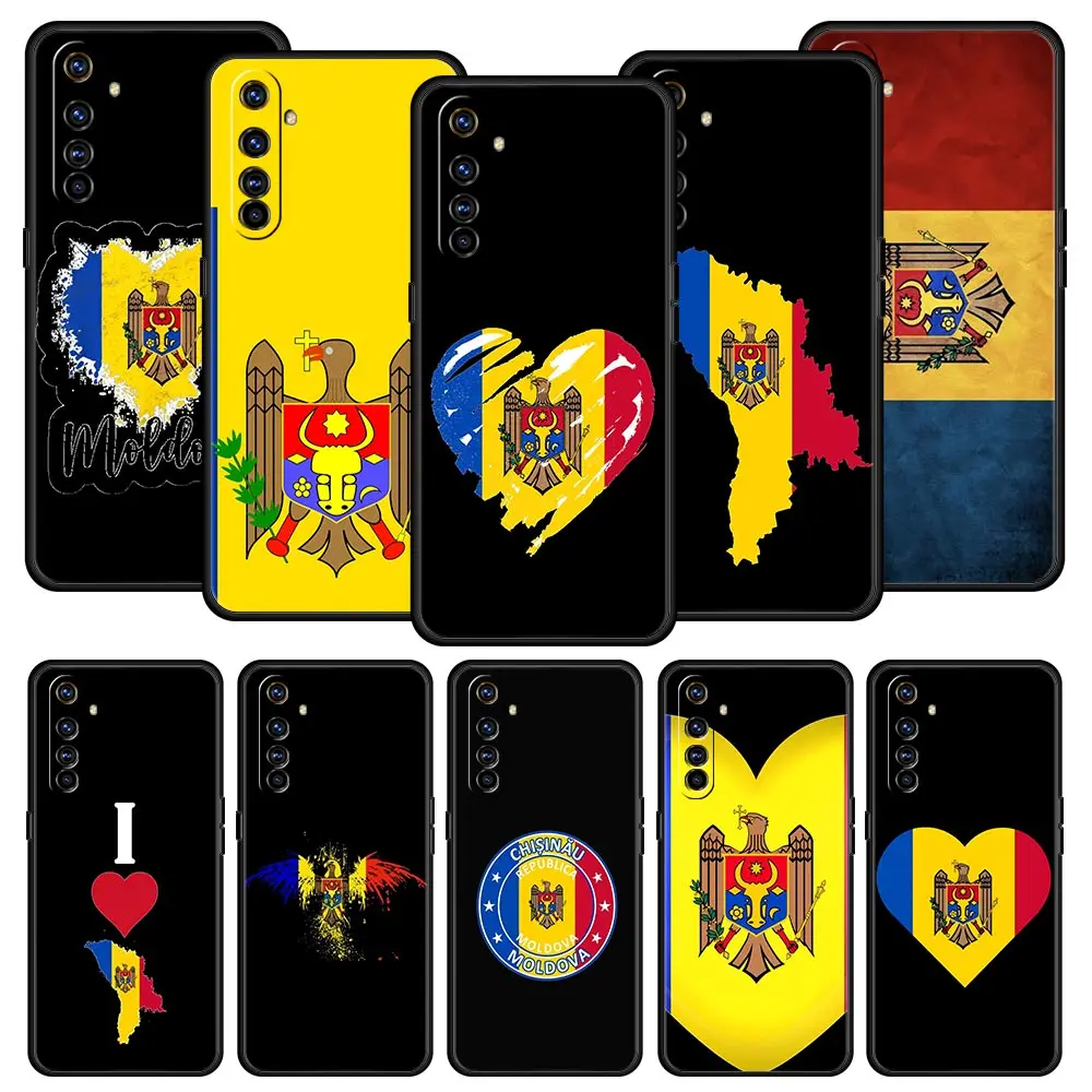 Funda de teléfono con bandera de Moldavia para Realme 13 12 11 10 4G 9 8 5G 7 GT5 GT3 GT2 Pro Plus C21 C11 C25 C35 GT Neo 2 3 3T 5