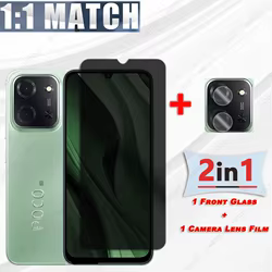 Vidrio antiespía para Xiaomi Poco C85 5G Protector de pantalla de privacidad de vidrio para Poco C85 5G Protector de lente de cámara de película para Poco C85 5G