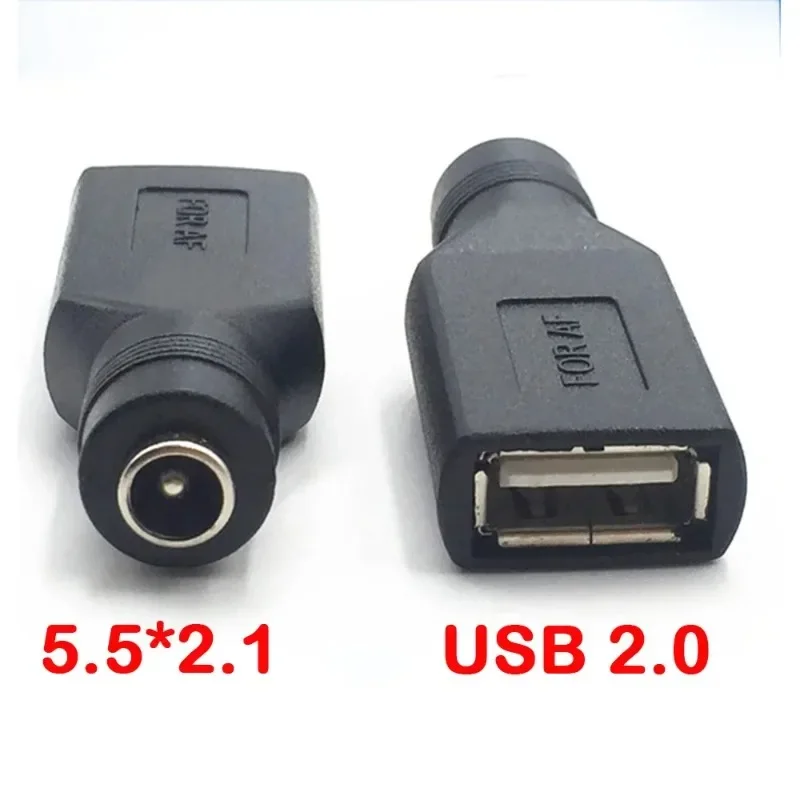 Convertidor de corriente CC 5,5x2,1 MM, USB macho hembra a CC macho hembra, adaptador de carga de enchufe de 5V, cabezales convertidores de adaptador de corriente redondo - imagen 3