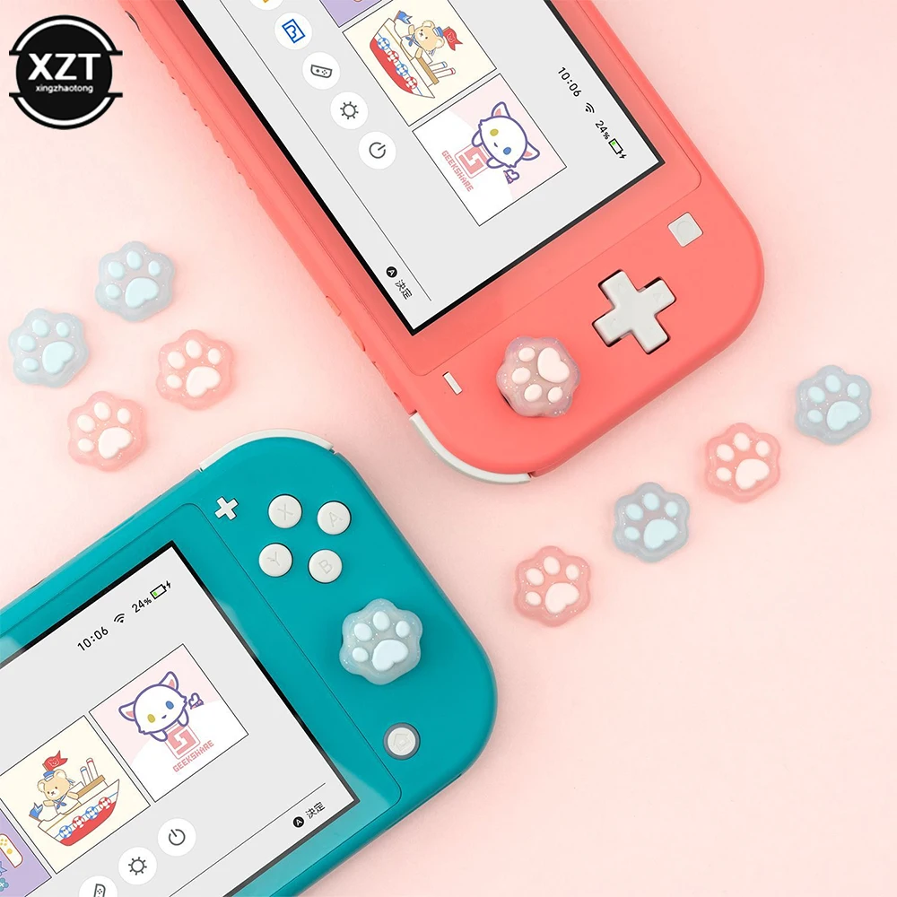Tapa de agarre para pulgar con forma de garra de gato, cubierta protectora suave de silicona, funda para mando de Nintendo Switch Oled JoyCon NS Lite - imagen 2