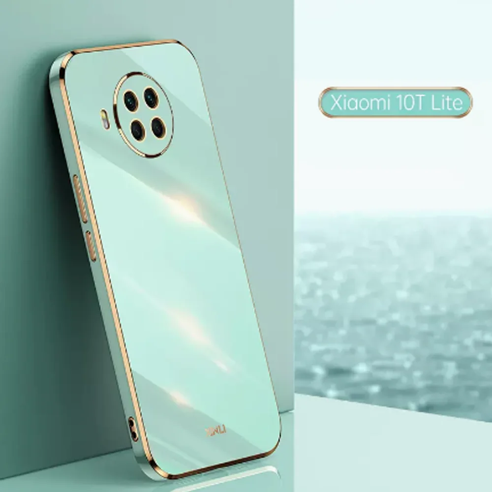 Para Xiaomi Mi 10T Lite 5G funda de lujo chapada cuadrada M2007J17G funda de teléfono Mi 10T lite funda trasera de silicona suave a prueba de golpes Fundas - imagen 4