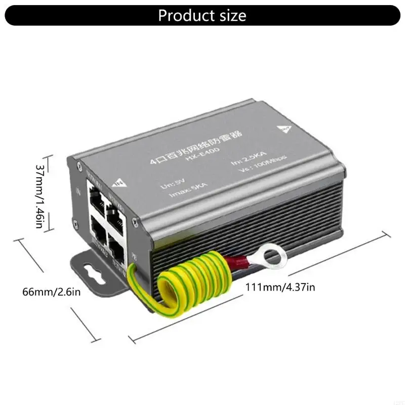 Protectores contra sobretensiones Ethernet Señal POE Protecciones contra sobretensiones Ethernet 4 puertos 100Mbps/1000Mbps para múltiples dispositivos de red - imagen 5