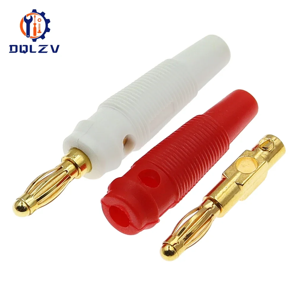 Enchufes de 4mm, Cable de altavoz Musical chapado en oro, Pin de Cable, conectores de clavija de plátano, enchufe rojo, negro, azul, verde, amarillo - imagen 4