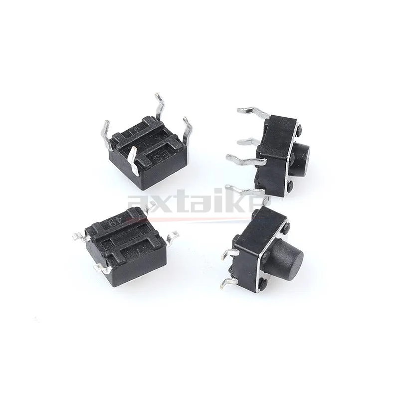 50 Uds 6*6mm interruptor táctil 4Pin SMT/DIP Micro juguete fuente de alimentación botón 6 × 6 × 4,3/5/6/7/8-13mm interruptor táctil momentáneo para PCB - imagen 2