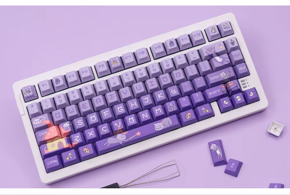 Set Teclas PBT Perfil Cherry – Gradiente Púrpura MX Switch - imagen 4