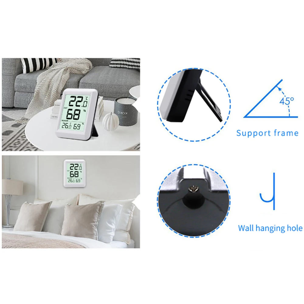 Termómetro Digital inalámbrico para interiores y exteriores, estación meteorológica electrónica, higrómetro, 30-100M - imagen 5