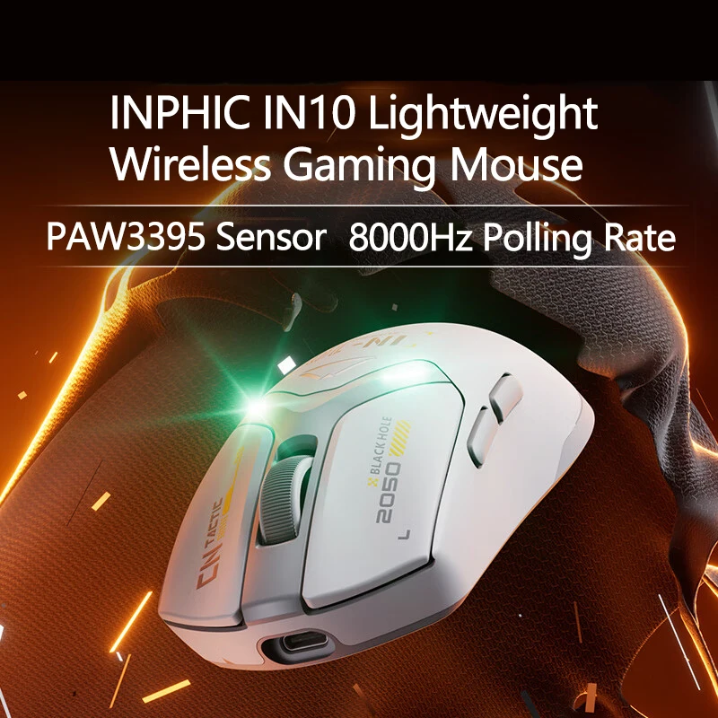 INPHIC IN10 PAW3395 Ratón inalámbrico para juegos 8000 Hz Velocidad de oroll Ligero Ergonómico DPI26000 - imagen 4