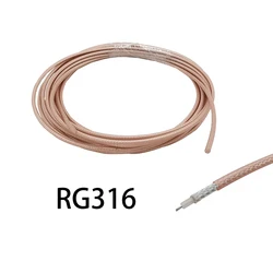 Cable Coaxial RF RG316 50 Ohm para Soldadura y Crimpado