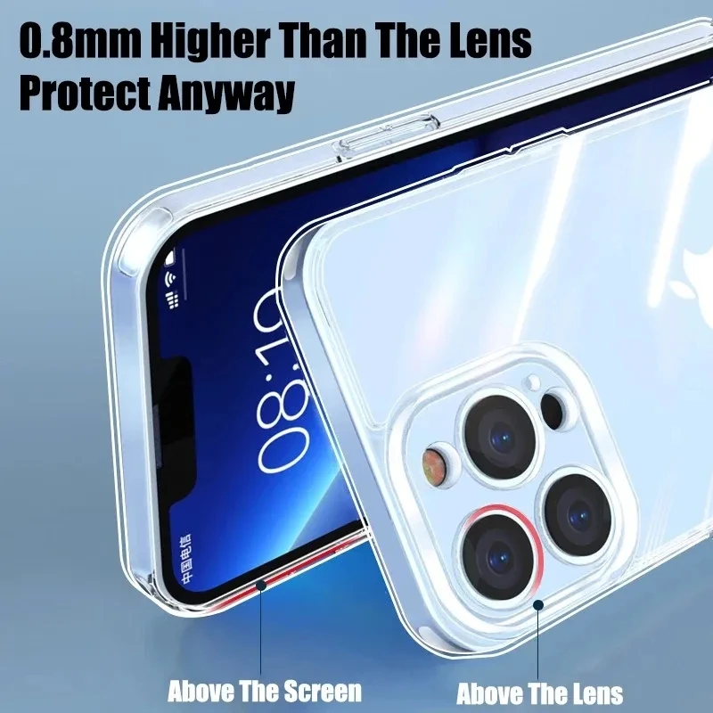 Funda transparente de silicona TPU para iPhone, carcasa trasera transparente para modelos 11, 12, 13 Mini, 14, 15 Pro, Xs Max, X, XR, 8, 7, 6, 6s Plus, SE 2020, 2022 - imagen 3