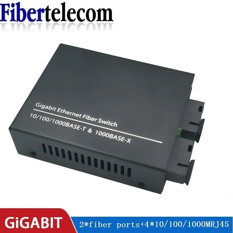 Convertidor de Medios Fibra Óptica 4 RJ45 + 2 SC Gigabit Ethernet - imagen 4