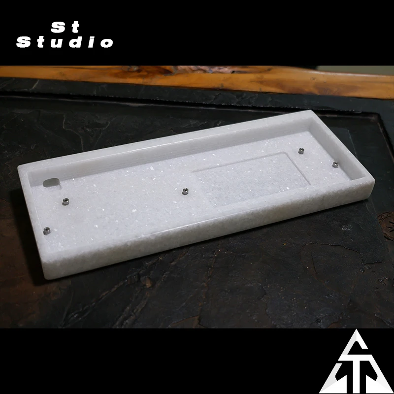 Carcasa de teclado de mármol Stone60, textura única, Compatible con Wooting60 GH60 Mad60 GT60, funda para teclado mecánico magnético con diseño 60% - imagen 3
