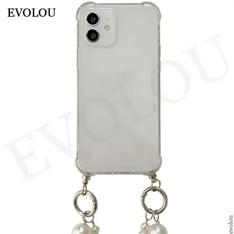 Funda con collar y cordón cruzado con cadena de perlas para Honor 400 Lite 5G Honor400 Lite 400 Pro 200 Smart X8C X9C, funda de TPU a prueba de golpes - imagen 4