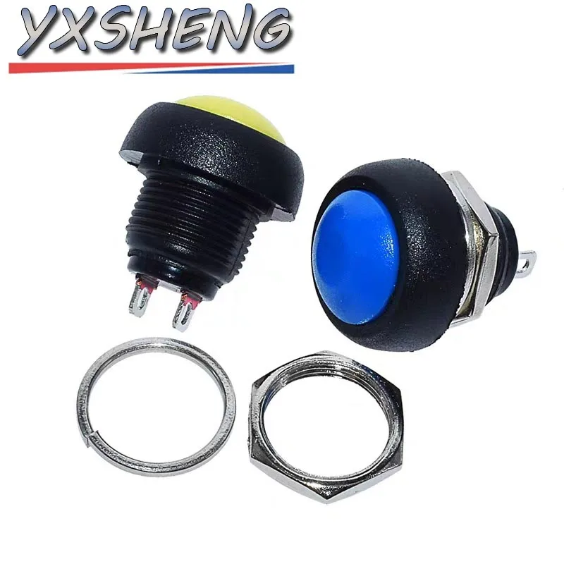 6 uds PBS-33B Mini interruptor de 2 pines 12mm 12V 1A interruptor de botón momentáneo impermeable desde el reinicio sin bloqueo - imagen 5