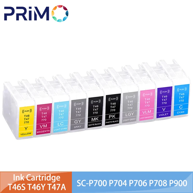 Cartucho de tinta recargable, sin Chip, para Epson SureColor SC-P700, P700, P704, P706, P708, P900, P904, P906, P908, T46S, T46Y, T47A