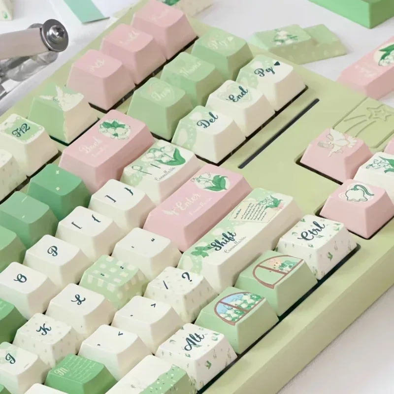 Linglan Star Language Keycaps personalizado PBT Cherry/XOA perfil Keycap lindo verde dibujos animados Anime Point Key Cap para teclado de juegos - imagen 5