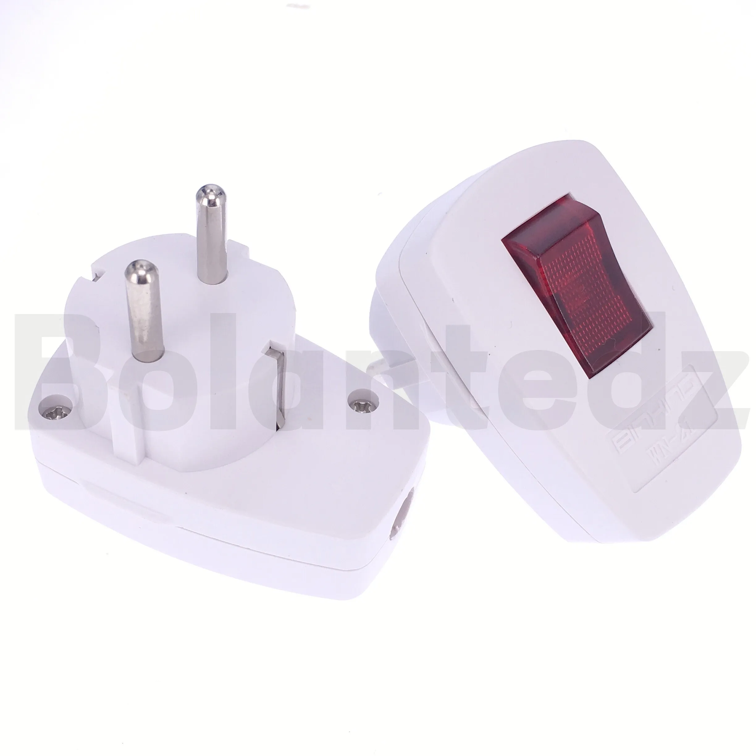 Enchufe Schuko con Interruptor - Adaptador 10A 250V CEE 7/7 Alemán