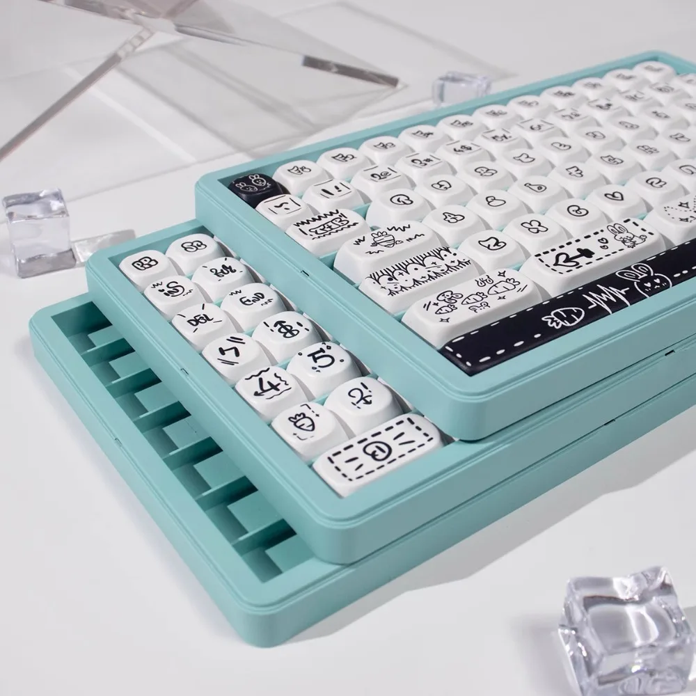 Caja transparente para teclas, caja de almacenamiento para teclas de teclado mecánico, color blanco leche/rojo/verde, caja de almacenamiento apilable de plástico a prueba de polvo - imagen 3