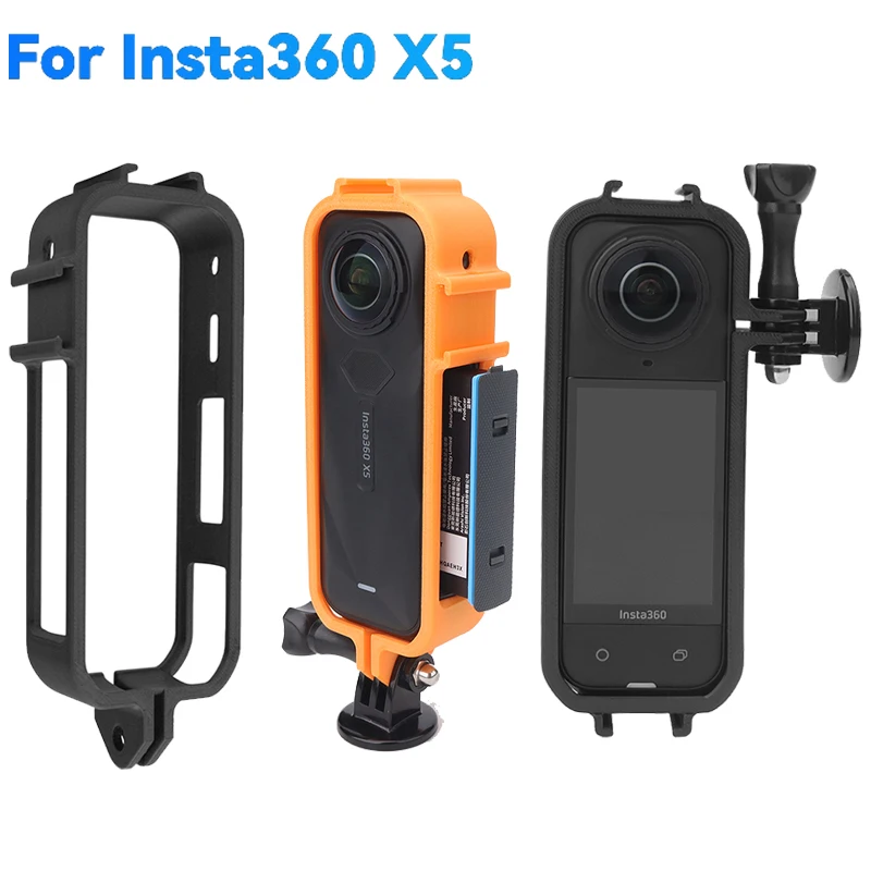 Jaula de marco para Insta360 X5, carcasa protectora con soporte para zapata fría, Compatible con accesorios Insta 360 X5