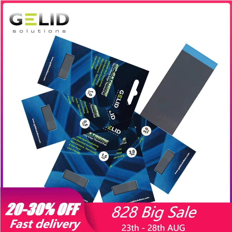 Gelid GP-Extreme 12W/mk almohadilla térmica para tarjeta gráfica GPU Northe & South Bridge junta de estera de silicona de refrigeración 80*40mm 0,5-3mm - imagen 2