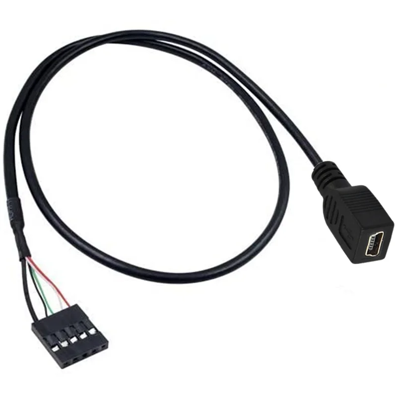 50CM Mini 5P USB Micro USB hembra a 1x 5 pines hembra 2,54 USB encabezado PCB Cable de placa base - imagen 3