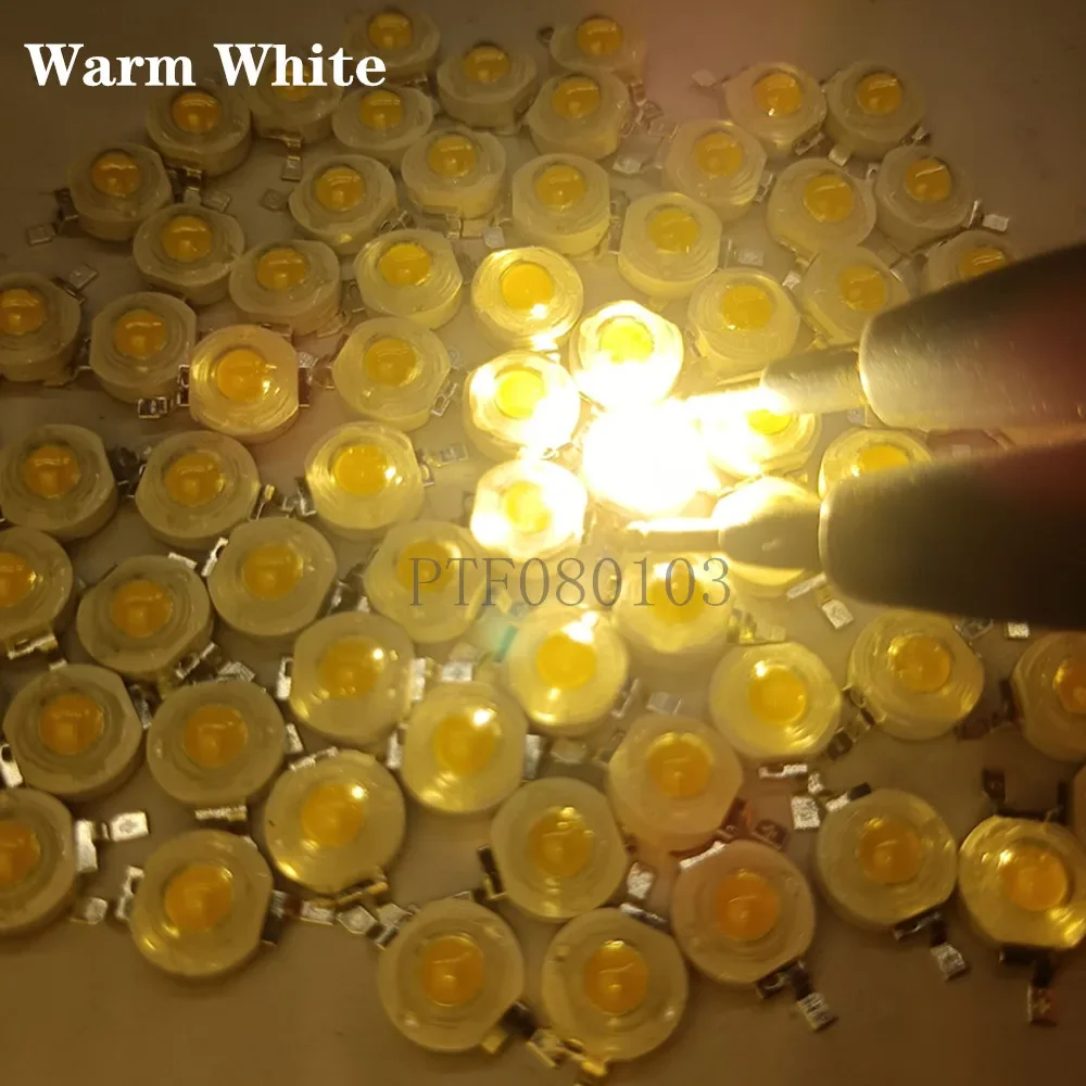 1W de alta potencia DC 3,2-3,6 V cuentas LED diodo de luz LED Chip SMD blanco cálido para foco Downlight bombilla de lámpara DIY - imagen 3