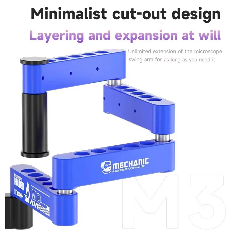 MECÁNICO M3 360 °   Brazo oscilante ajustable para microscopio, rotación extendida para mantenimiento de microscopio, herramienta de soporte oscilante - imagen 3