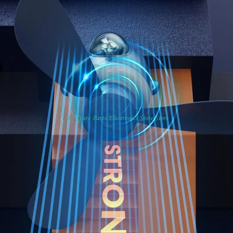 12pc 9.8 pulgadas Ventilador campamento recargable para w/gancho Remote Control Light Hanging - imagen 4