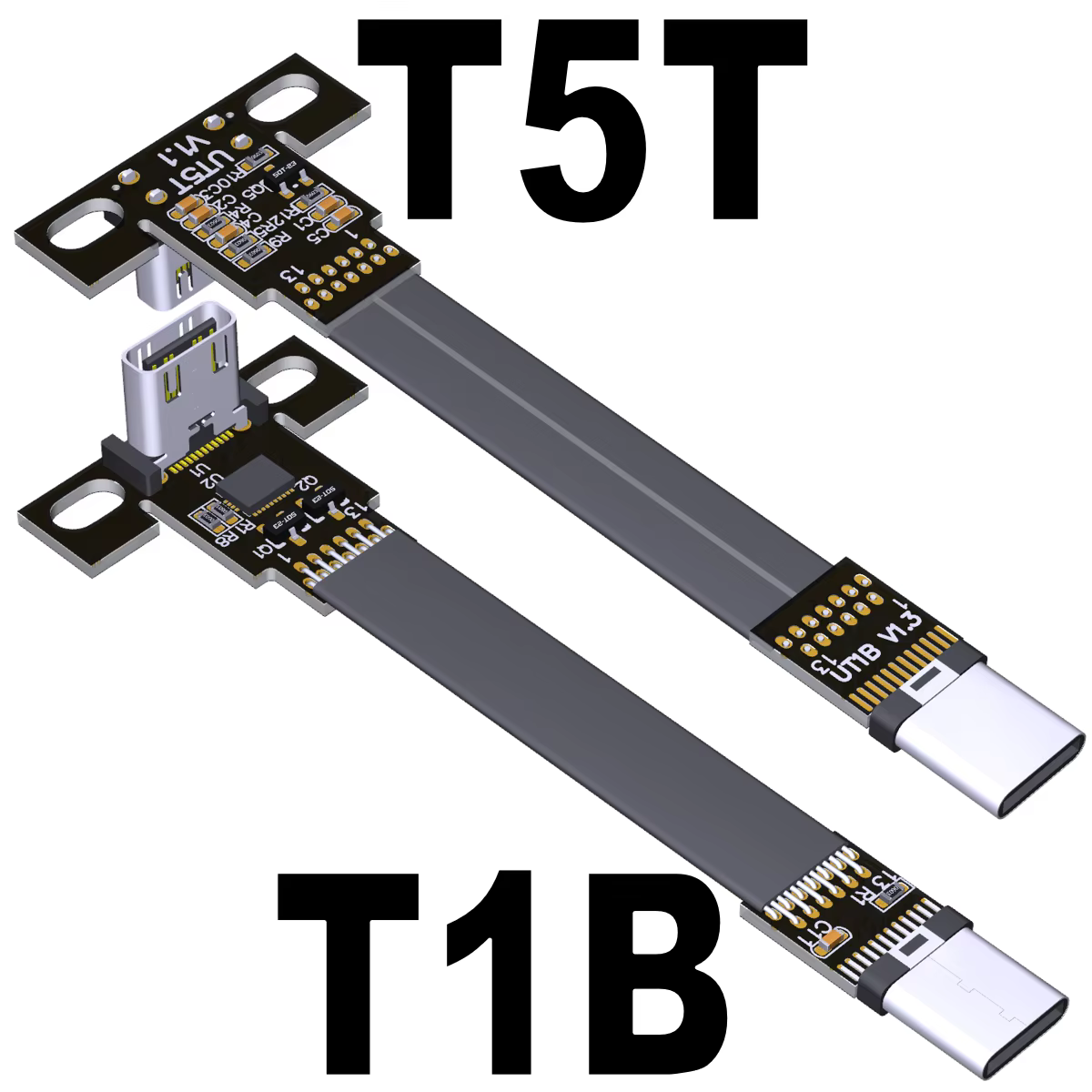 Cable Extensión USB-C Plano 90° FPV – 10Gbps Macho a Hembra - imagen 4