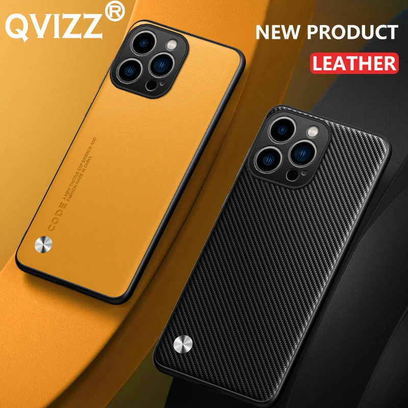 Funda de cuero para iPhone, carcasa protectora de silicona de fibra de carbono para iPhone 16, 15, 14 Pro Max Plus, 13, 12, 11 Pro Max, XS, XR, 8, 7 Plus, SE2 - imagen 3