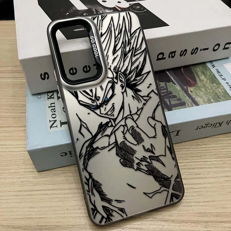 D-Dragon Ball Goku Vegeta Art Cover para Redmi Note 14 13 12 11 10 9 8 Pro Plus funda de teléfono plateada colorida - imagen 4