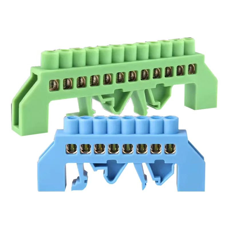 Barra de puesta a tierra de línea cero, caja de distribución de riel guía tipo puente 6 X9, barra de puesta a tierra de línea cero, terminal de cableado paralelo 6X9 - imagen 2