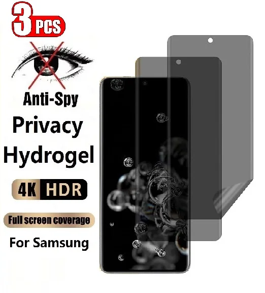 3 uds película de hidrogel de privacidad para Samsung Galaxy A52S A53 A54 A55 A70 A71 A72 A73 M12 M31 M31S M51 M52 5G Protector de pantalla antiespía