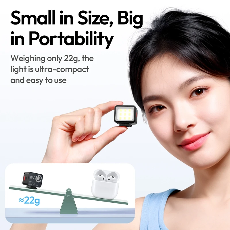 Ulanzi DG01 Cube Light Mini fotografía luz para cámaras de acción trípodes Selfie transmisión en vivo Vlog productos disparos videollamada - imagen 5