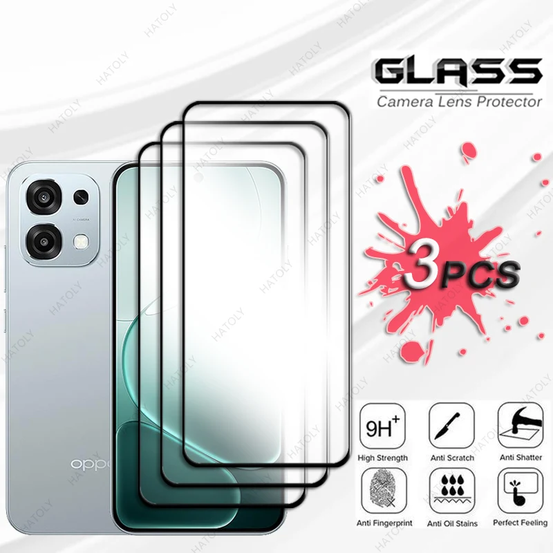 Película protectora de borde negro para Oppo A6 Pro 4G Global Glass 4 Uds Protector de pantalla para Oppo A6 Pro 5G Protector de lente de cámara Global - imagen 3