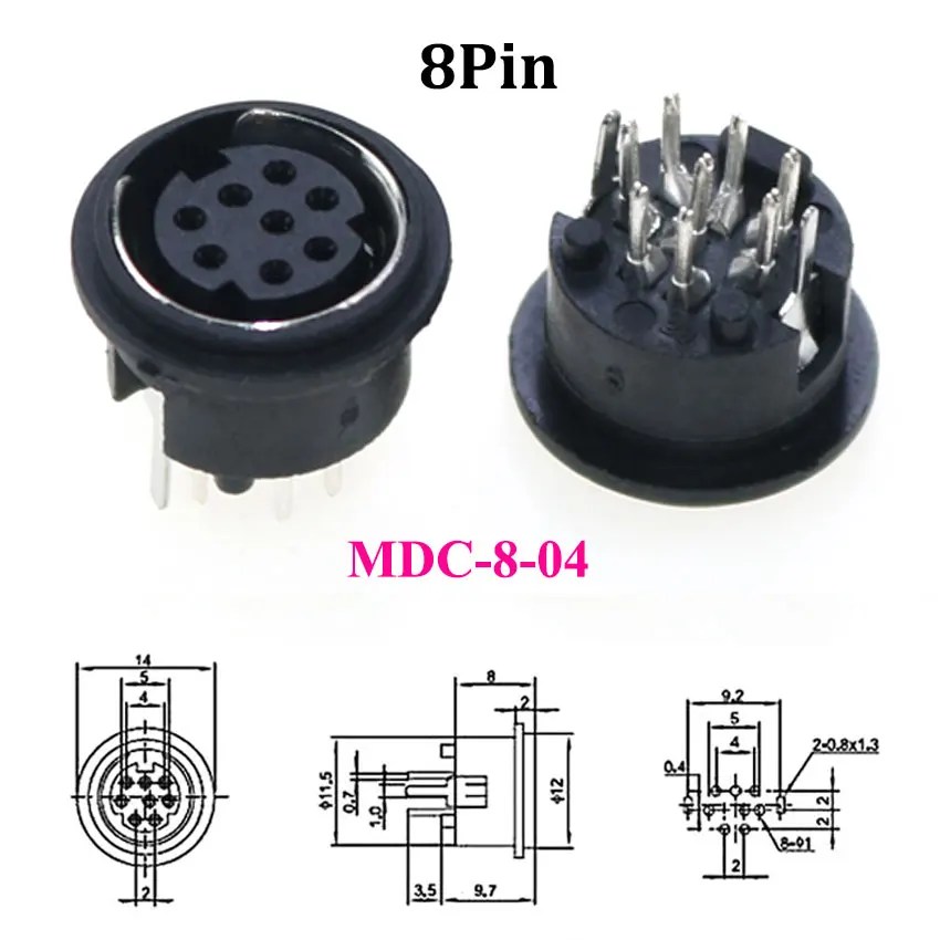 1 pieza S Terminal Audio Video Mini Din conector hembra S-video montaje en PCB 3/4/5/6/8/9Pin PS2 Circular DIN Micro Jack - imagen 4