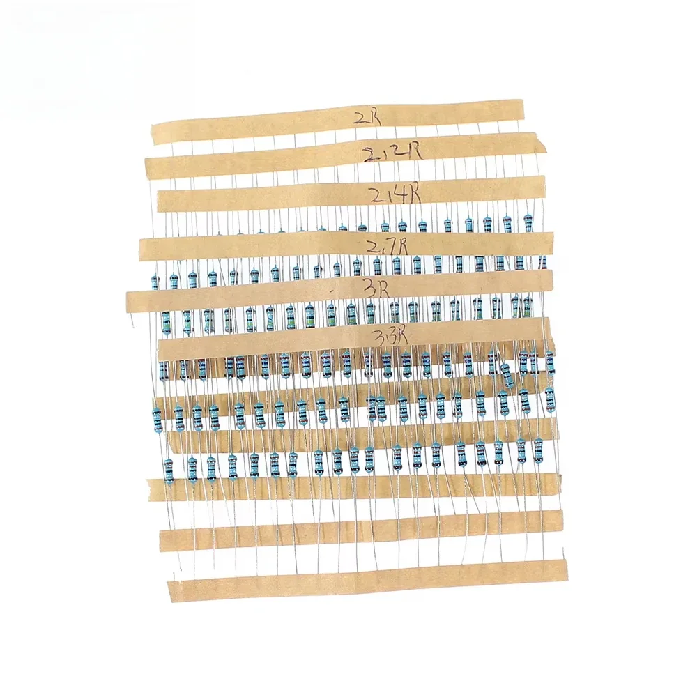 120 Uds 1/4W-1% resistencia de película metálica reparación de Airbag de coche reemplazar resistencia 2ohm 2.2ohm 2.4ohm 2.7ohm 3ohm 3.3ohm Kit de resistencias - imagen 5