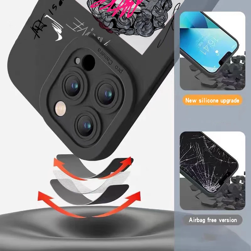 Graffiti gran arte estético David funda para iPhone 15 Pro Max fundas iPhone 14 13 12 11 XS Max XR X 7 8 Plus SE 2 2020 funda suave - imagen 3