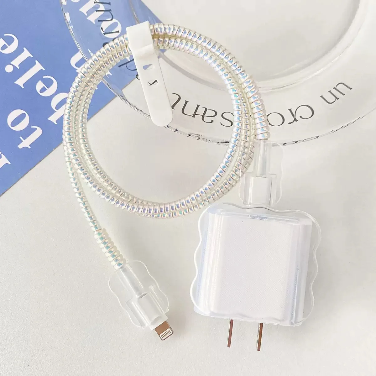 Étui de chargeur Transparent mignon pour IPhone 11 12 13 14 15 18W/20W, housse de Protection de Charge, manchon de chargeur, accessoires - imagen 2