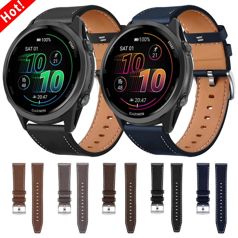 Correa de 20mm 22mm para Garmin Forerunner 570 265 255 bandas musicales Vivoactive 6 Venu 3 bandas de cuero para HUAWEI WATCH 4/Buds pulsera - imagen 2
