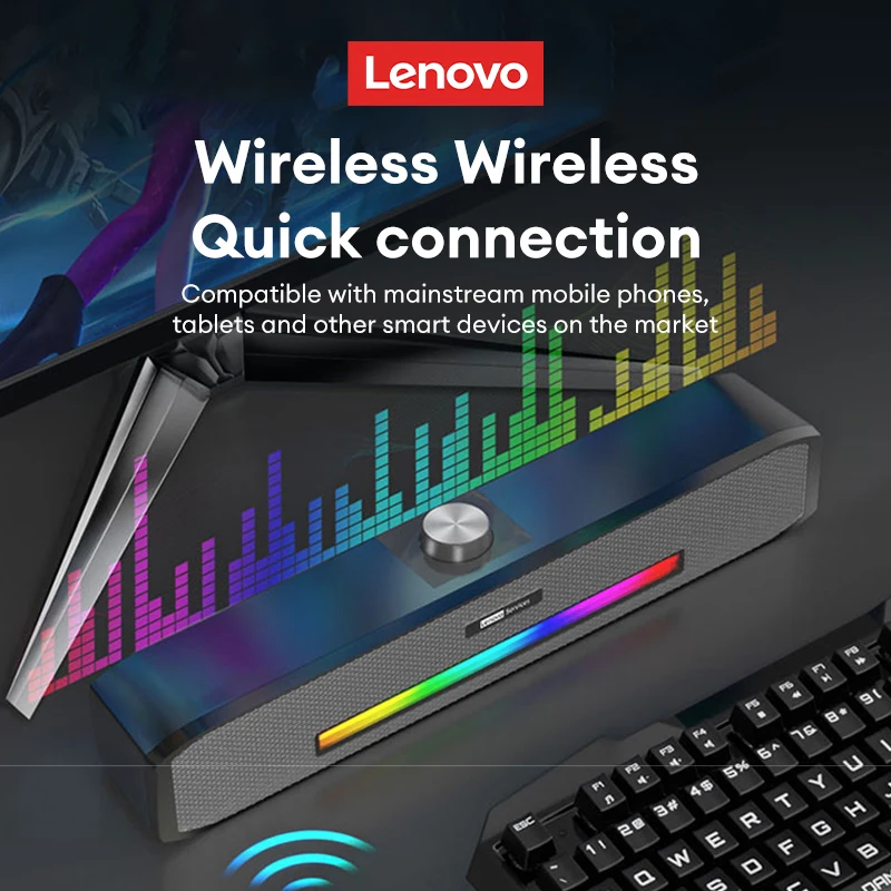 Altavoces Bluetooth originales Lenovo B02, sistema de sonido de cine en casa, barra de sonido inalámbrica, altavoz para PC, escritorio, portátil, caja de sonido - imagen 2