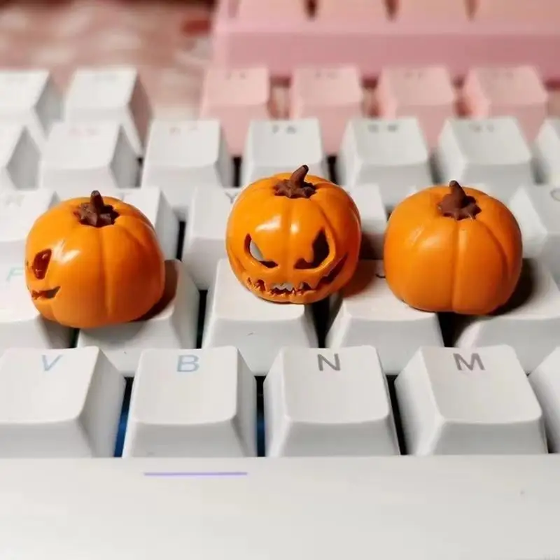 Y1UB-teclas de resina únicas con forma de calabaza para Halloween, para teclados mecánicos y jugadores, regalo, 1 ud. - imagen 5