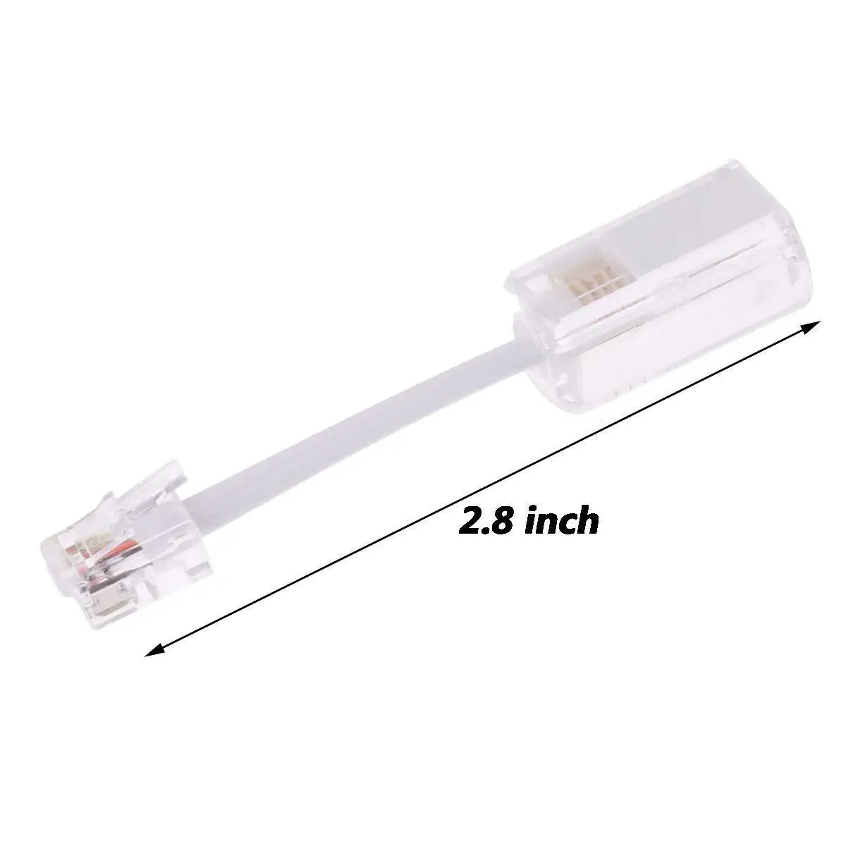 10 Piezas de Desenredador de Cable Telefónico RJ9 4P4C, Modelo Giratorio de 360 Grados, Cable Telefónico Antienredos Negro, Cable de Línea Fija RJ11 - imagen 2