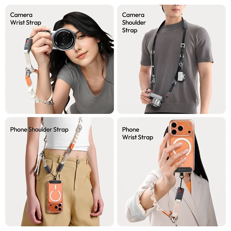 ​ Ulanzi YF01 Y-Flex Correa para cámara/teléfono Correa para el hombro Correa para la muñeca con cable de transferencia de datos tipo C para fotografía al aire libre - imagen 4