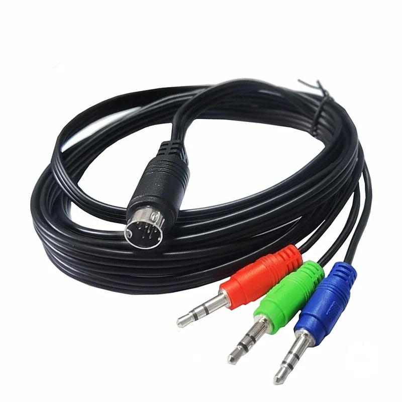 180cm s-video Mini DIN 9pin macho a 3*3,5mm Cable de Audio para dispositivo de Audio decodificador dispositivo de monitoreo pantalla receptor de Audio - imagen 5