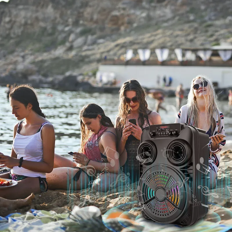Altavoz inalámbrico De alta potencia para exteriores, altavoz portátil De 8 pulgadas, con Bluetooth, para cantar, para fiestas y el hogar, novedad, ZQS-8107S - imagen 5