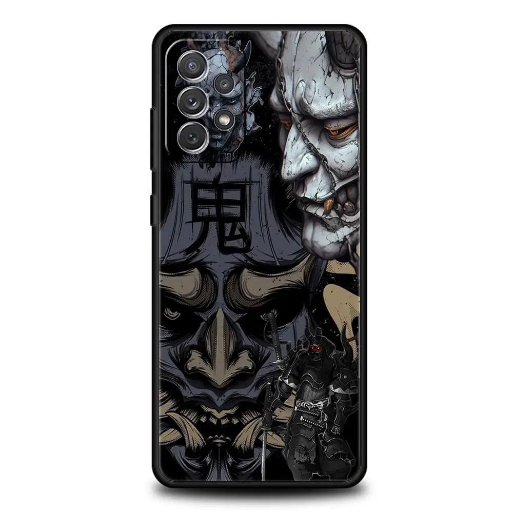 Funda de teléfono japonesa con cara de fantasma samurái para Samsung A51 A71 A21S A17 A11 A15 A25 A23 A33 A53 A73 A07 A03S A05S A13 A35 A55 5G - imagen 2